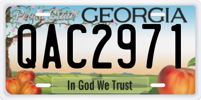 GA license plate QAC2971