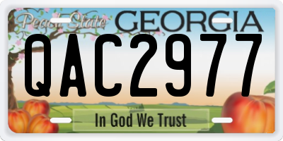 GA license plate QAC2977