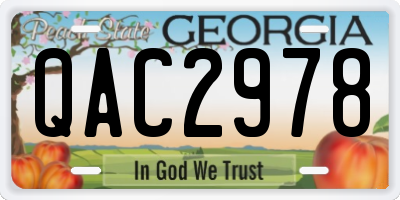 GA license plate QAC2978