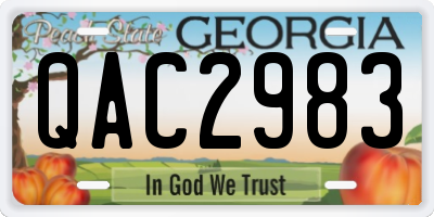 GA license plate QAC2983