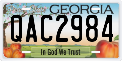 GA license plate QAC2984