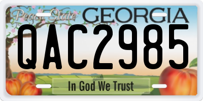 GA license plate QAC2985