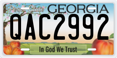 GA license plate QAC2992