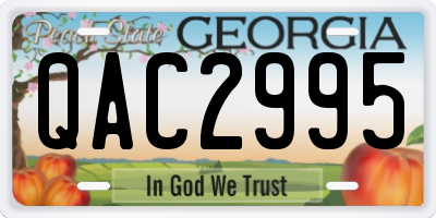 GA license plate QAC2995