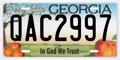 GA license plate QAC2997