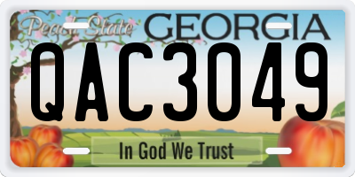 GA license plate QAC3049
