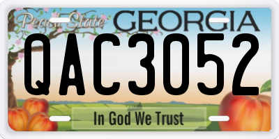 GA license plate QAC3052