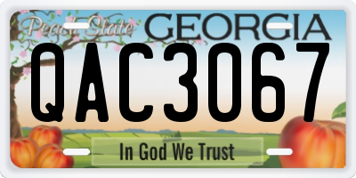 GA license plate QAC3067