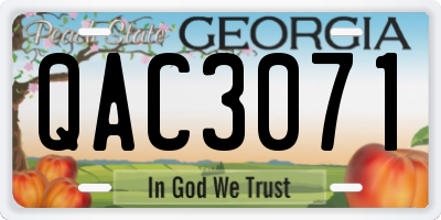 GA license plate QAC3071