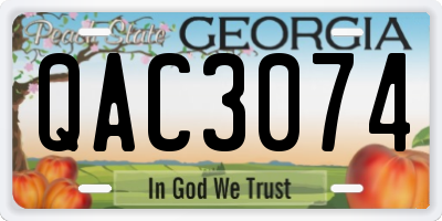 GA license plate QAC3074