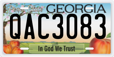 GA license plate QAC3083