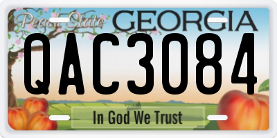 GA license plate QAC3084