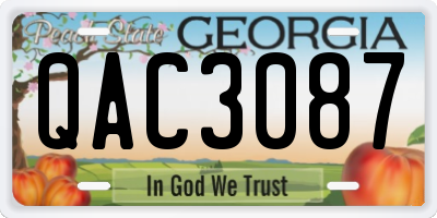 GA license plate QAC3087