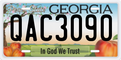 GA license plate QAC3090