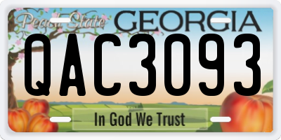 GA license plate QAC3093
