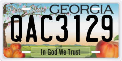 GA license plate QAC3129
