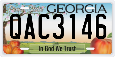 GA license plate QAC3146