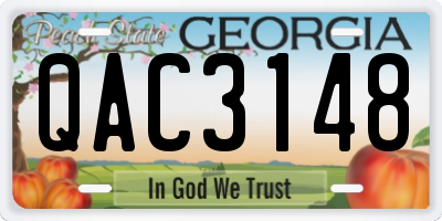 GA license plate QAC3148