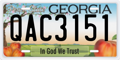 GA license plate QAC3151
