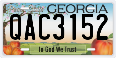 GA license plate QAC3152