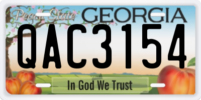GA license plate QAC3154