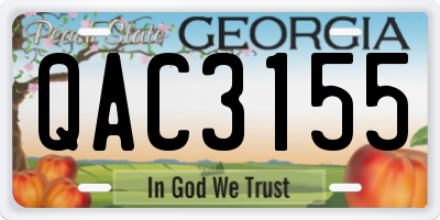 GA license plate QAC3155
