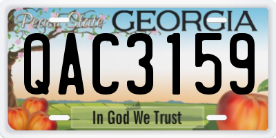 GA license plate QAC3159
