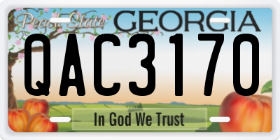 GA license plate QAC3170