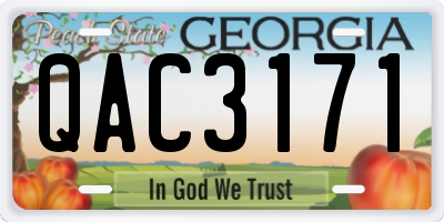 GA license plate QAC3171