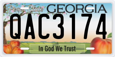 GA license plate QAC3174
