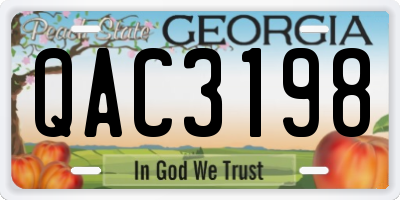 GA license plate QAC3198