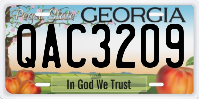 GA license plate QAC3209