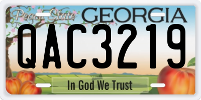 GA license plate QAC3219