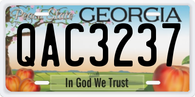 GA license plate QAC3237