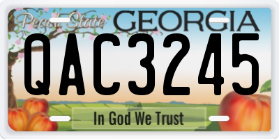 GA license plate QAC3245