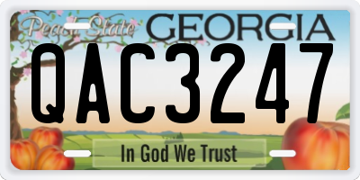 GA license plate QAC3247