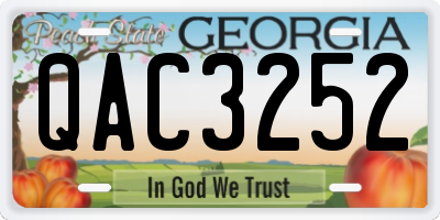 GA license plate QAC3252