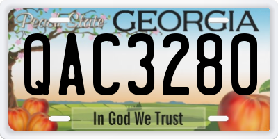 GA license plate QAC3280