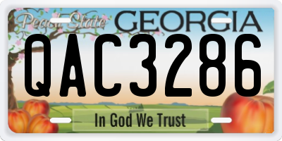 GA license plate QAC3286
