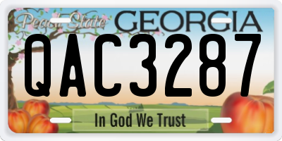 GA license plate QAC3287