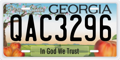 GA license plate QAC3296