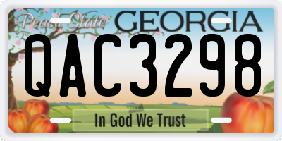 GA license plate QAC3298