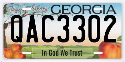 GA license plate QAC3302