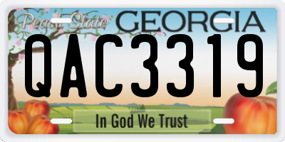 GA license plate QAC3319