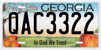 GA license plate QAC3322