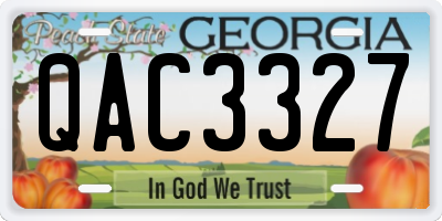 GA license plate QAC3327