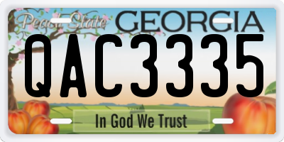 GA license plate QAC3335