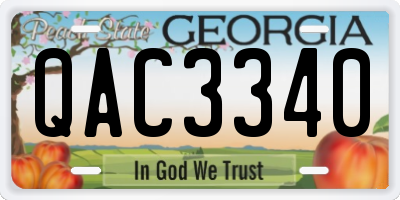 GA license plate QAC3340