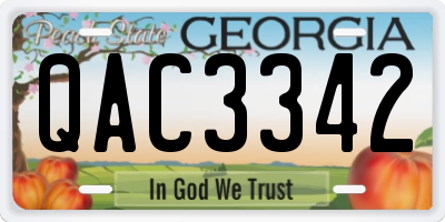 GA license plate QAC3342