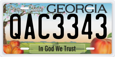 GA license plate QAC3343